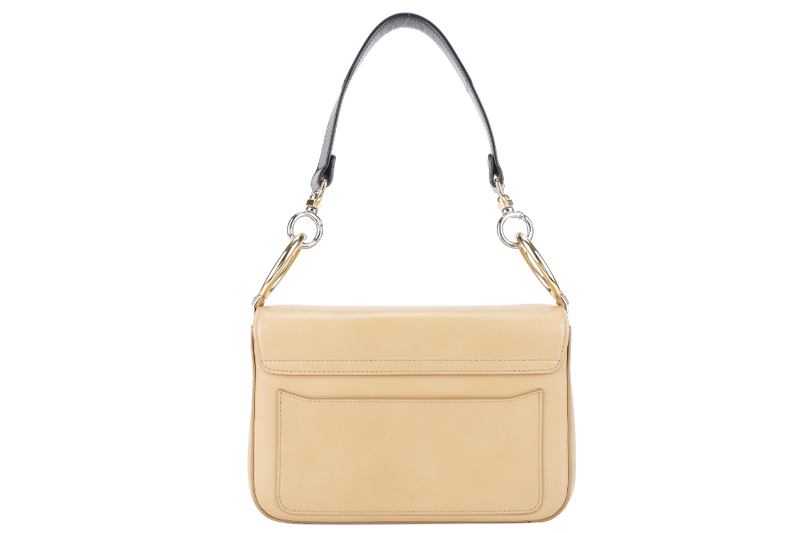 CHLOE C DOUBLE CARRY BAG BEIGE LEATHER GOLD HARDWARE WITH STRAPS AND DUST COVER