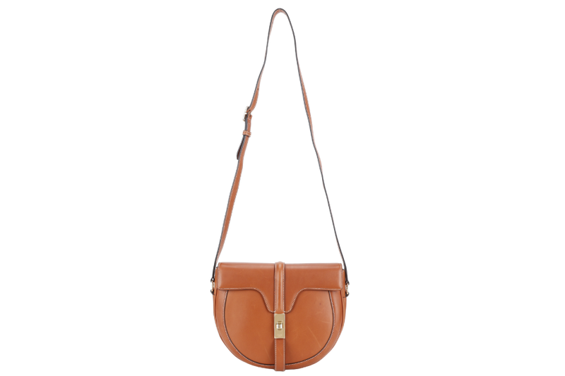 CELINE BESACE MEDIUM 16 NATURAL CALFSKIN LEATHER GOLD HARDWARE WITH DUST COVER