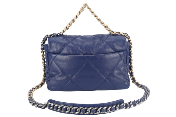 CHANEL C19 (2943xxxx) SMALL ELECTRIC BLUE CLAFSKIN MIX HARDWARE WITH DUST COVER, CARD AND BOX