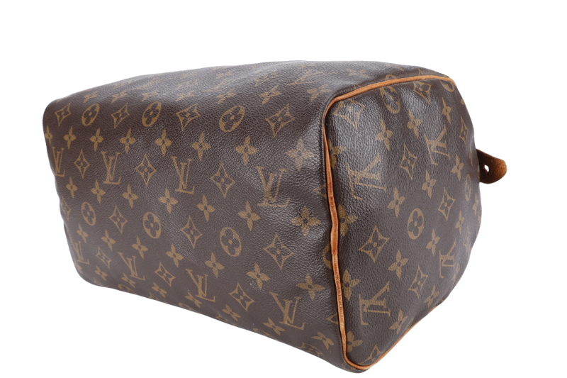 LOUIS VUITTON SPEEDY 30 BROWN MONOGRAM CANVAS GOLD HARDWARE NO DUST COVER