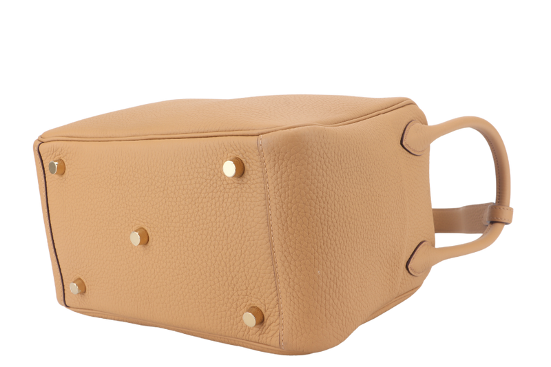 HERMES LINDY 26 BISCUIT CLEMENCE LEATHER GOLD HARDWARE STAMP B (YEAR 2023) WITH DUST COVER