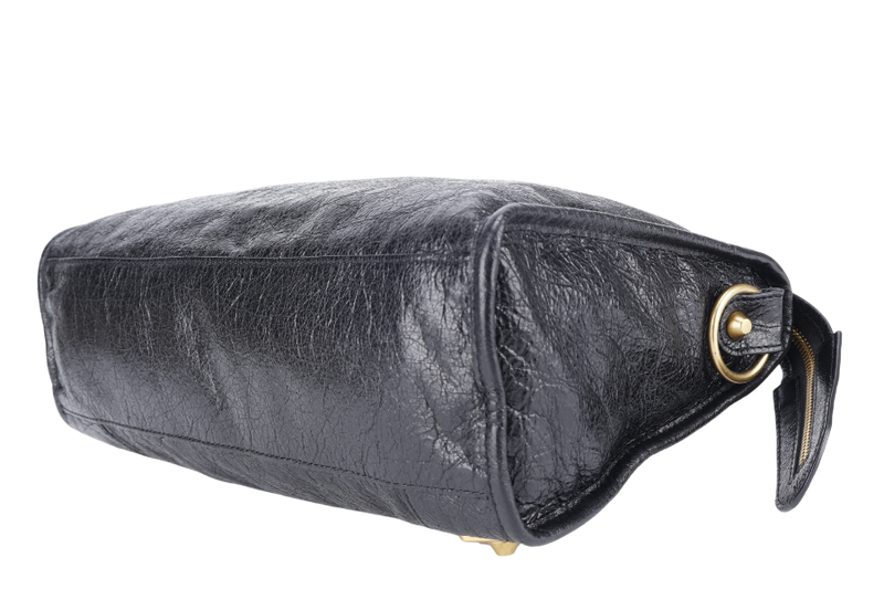 BALENCIAGA CITY SMALL BLACK LEATHER GOLD HARDWARE NO DUST COVER