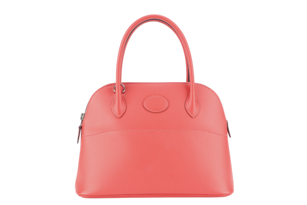 HERMES BOLIDE 25 CAPUCINES EPSOM LEATHER SILVER HARDWARE STAMP A (YEAR 2017) WITH STRAP, RAINCOAT AND BOX NO DUST COVER