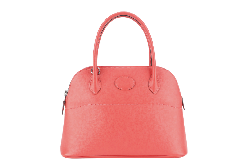 HERMES BOLIDE 25 CAPUCINES EPSOM LEATHER SILVER HARDWARE STAMP A (YEAR 2017) WITH STRAP, RAINCOAT AND BOX NO DUST COVER