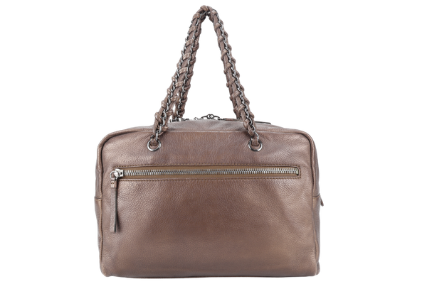 CHANEL TIMELESS CC CHAIN BOWLER BAG DARK BRONZE GOATSKIN (1086xxxx) WITH CARD, KEYS&LOCK AND DUST COVER