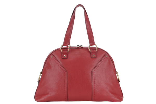 YVES SAINT LAURENT (YSL) MUSE BAG(156464 213317) LARGE RED LEATHER GOLD HARDWARE WITH DUST COVER, LOCK & KEYS