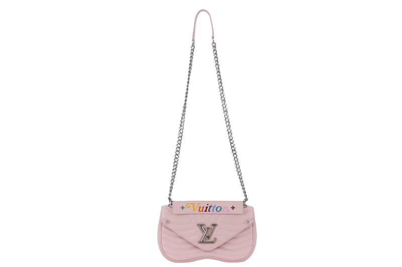 LOUIS VUITTON NEW WAVE CHAIN BAG MM (M51944) PINK CALFSKIN SILVER HARDWARE WITH DUST COVER