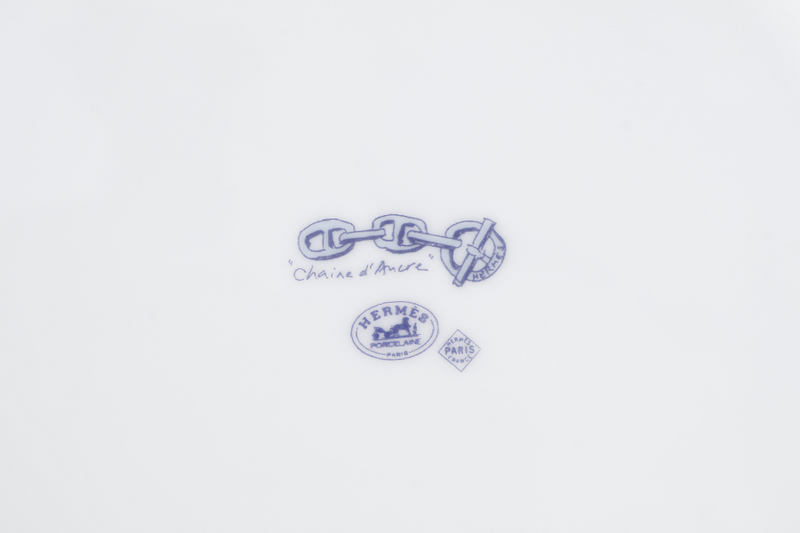 HERMES CHAIN D'ANCRE PORCELAIN PLATE WITH BOX