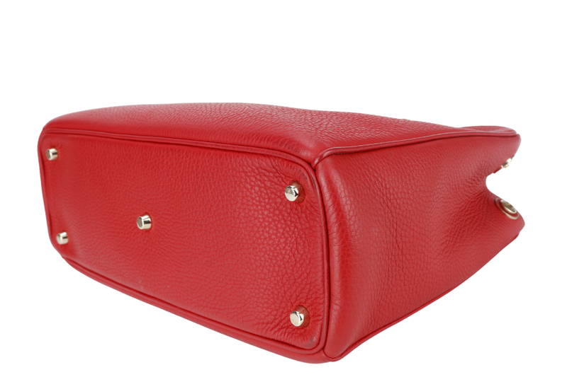 CHRISTIAN DIOR DIORSSIMO RED LEATHER LGHW WITH POUCH, CARD REF _ M090ZOTRL (2014) WITH DUST COVER