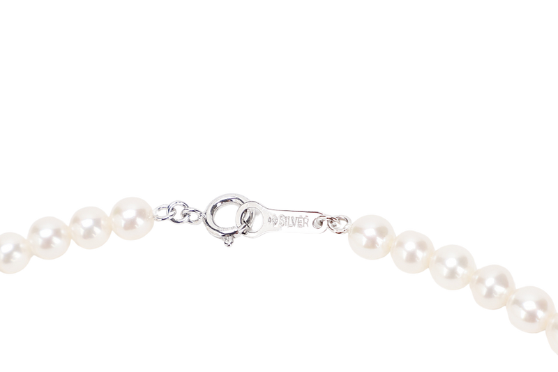 TASAKI PEARL MABE NECKLACE 18.5G 5.0MM WITH 1.5CM PENDANT SV SETTINGS 42CM WITH BOX