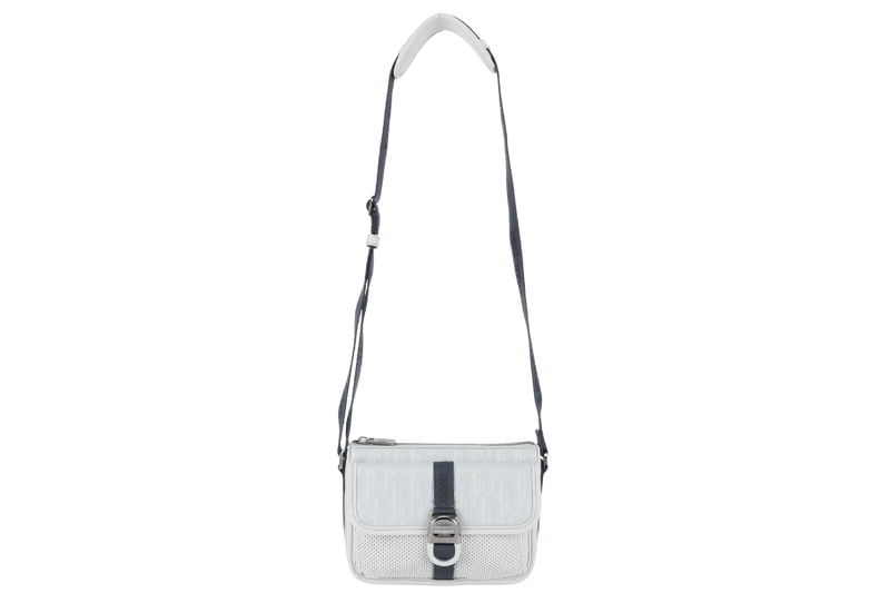 CHRISTIAN DIOR 8 DIOR AND PARLEY ICE PARLEY OCEAN NYLON STRAPS BAG SILVER HARDWARE WITH DUST COVER