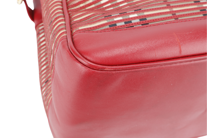 BURBERRY RAVENSCLON PINK HAYMARKET CHECK HANDBAG WITH DUST COVER