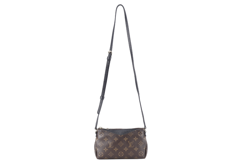 LOUIS VUITTON PALLAS CLUTCH BB (M41639) MONOGRAM CANVAS WITH BLACK LEATHER GOLD HARDWARE NO DUST COVER