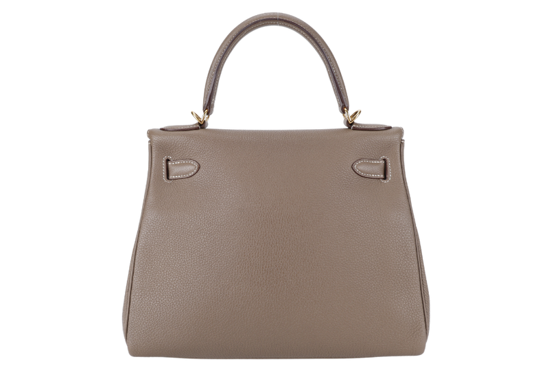 HERMES KELLY 28 RETOURNE ETOUPE TOGO GOLD HARDWARE STAMP X (2016) WITH DUST COVER, KEYS, LOCK STRAPS AND ORGANISER