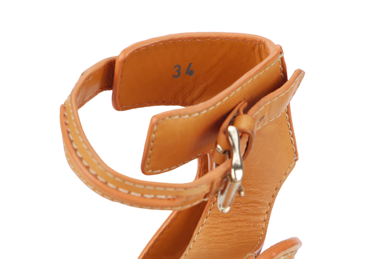 TODS HIGH HEELS ORANGE LEATHER SIZE 34