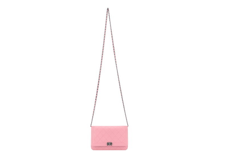 CHANEL PINK LAMBSKIN WOC SILVER HARDWARE (2160xxxx) WITH CARD ONLY