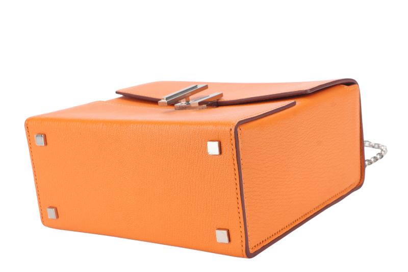 HERMES CINHETIC APRICOT COLOR CHEVRE LEATHER SILVER HARDWARE STAMP C (YEAR 2018) WITH DUST COVER