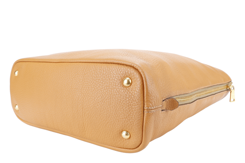PRADA MUSTARD VITELLO DAINO LEATHER TOTE BAG NO CARD NO DUST COVER