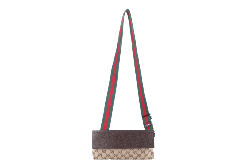 GUCCI SHELLY LINE GG WAIST BAG (180691) CANVAS WITH DUST COVER