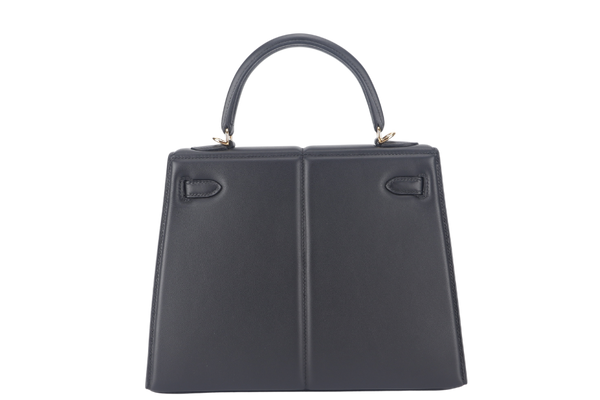 HERMES KELLY PADDED 25 STAMP Z (YEAR 2021) BLACK SWIFT LEATHER GOLD HARDWARE WITH LOCK&KEYS, RAINCOAT AND DUST COVER