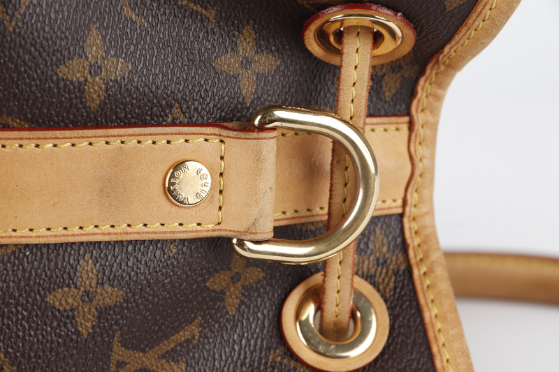 LOUIS VUITTON EDEN NOE 2WAYS BAG (M43520) BROWN MONOGRAM CANVAS GOLD HARDWARE WITH STRAP AND DUST COVER