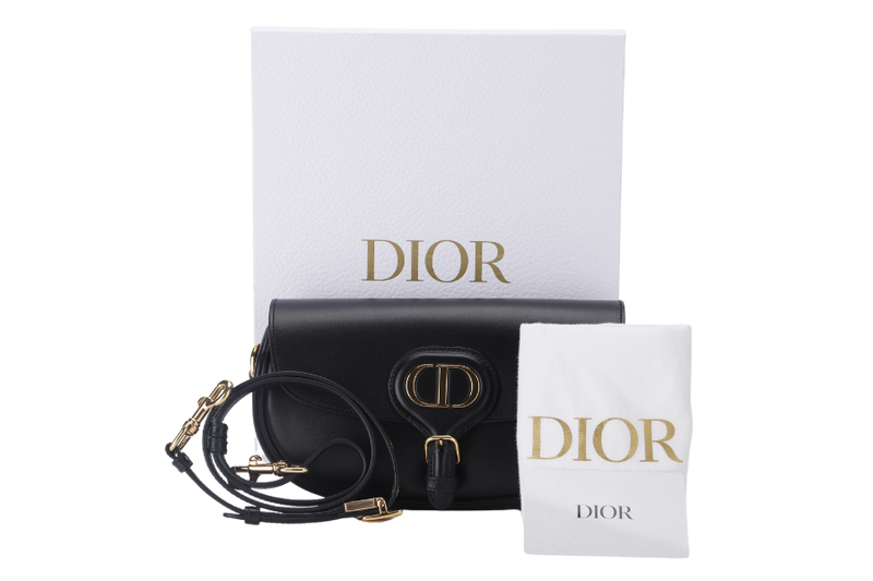 CHRISTIAN DIOR BOBBY EAST WEST BAG BLACK COLOR WITH STRAP, CARD, DUST COVER AND BOX