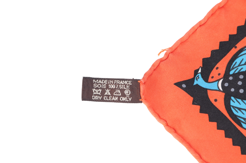 HERMES ORAN BLEU D'AFRIQUE SCARF ORANGE MULTICOLOR WITH BOX