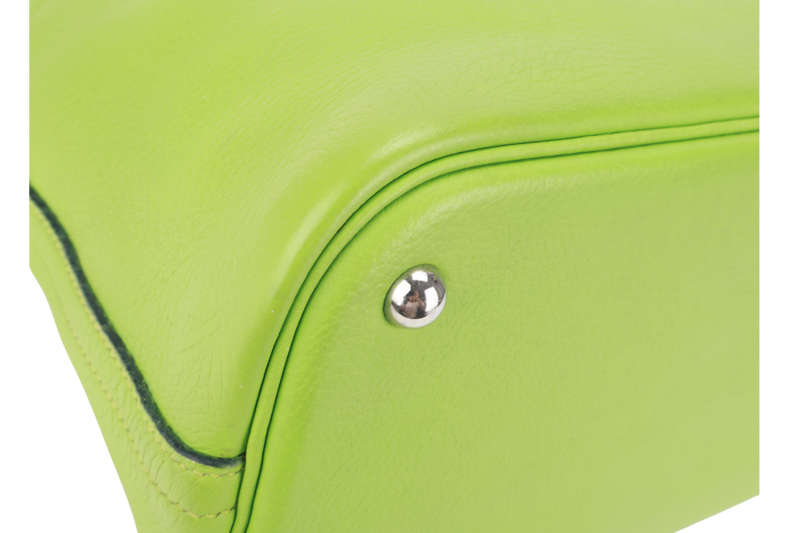 HERMES BOLIDE 35 NANNY GREEN TOGO LEATHER STAMP G SQUARE (YEAR 2003) WITH LOCK&KEYS AND STRAPS NO DUST COVER