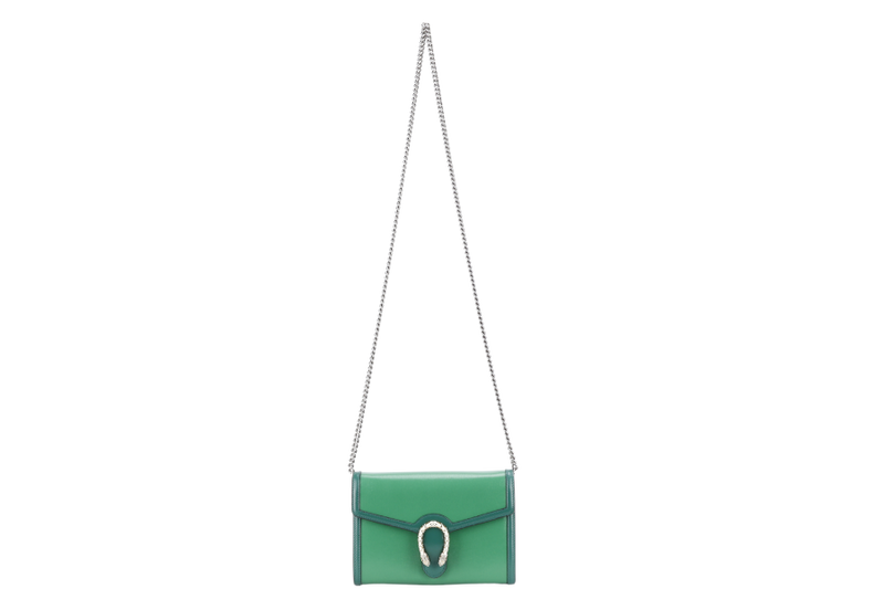 GUCCI 401231 1147 GREEN SERPENTI BUCKLE, WITH DUST COVER & BOX