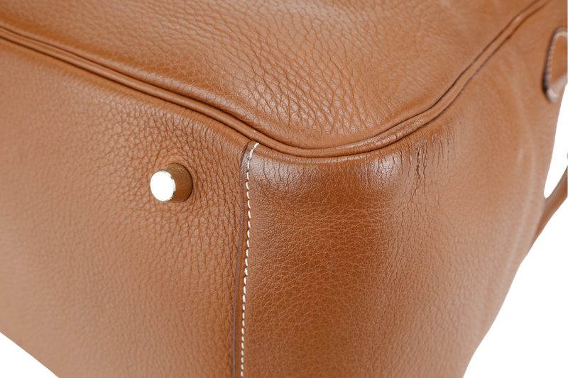 HERMES LINDY 34 STAMP K SQUARE (YEAR 2007) GOLD CLEMENCE LEATHER GOLD HARDWARE WITH DUST COVER