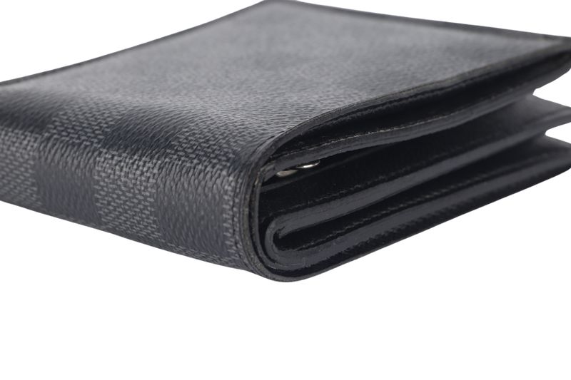 LOUIS VUITTON BI-FOLD WALLET (N60053) AMERIGO GRAPHITE DAMIER CANVAS WITH DUST COVER AND BOX