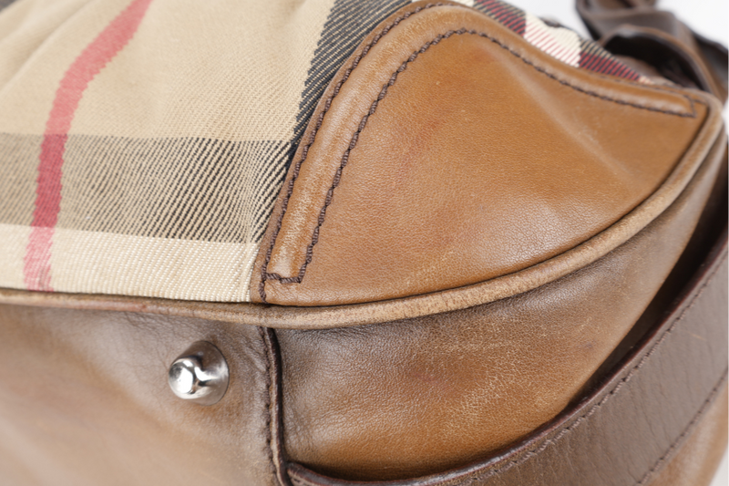 BURBERRY HOUSE CHECK BEATON HOBO CANVAS NO DUST COVER