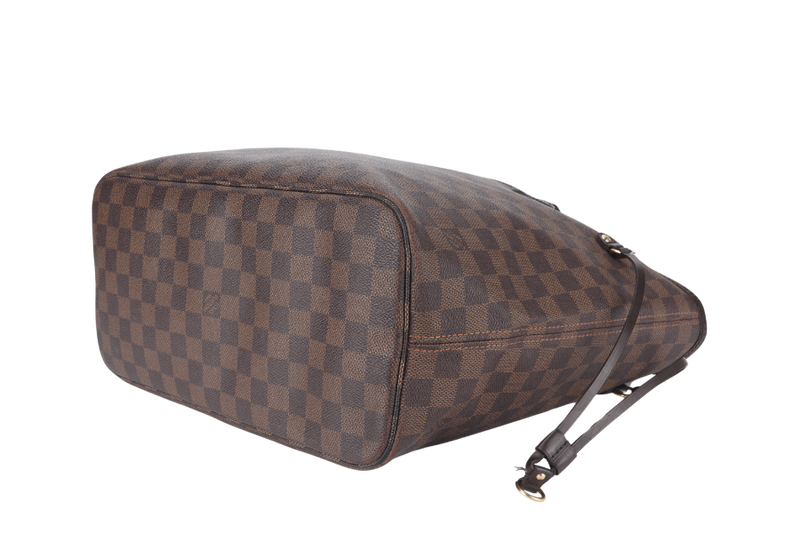 LOUIS VUITTON NEVERFULL MM DAMIER EBENE CANVAS GOLD HARDWARE WITH DUST COVER