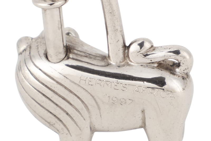 HERMES LION MOTIF SILVER PADLOCK