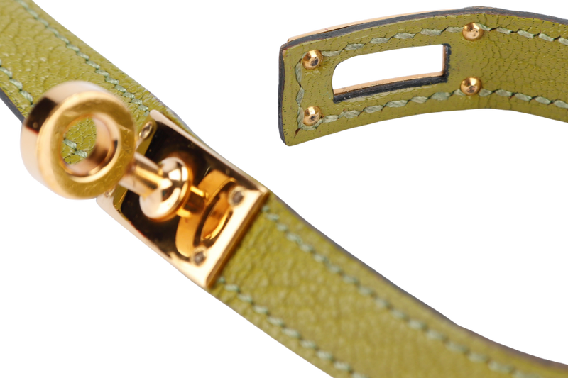 Hermes Kelly Double Tour Bracelet Green Anise with Gold Hardware, no Dust Cover & Box