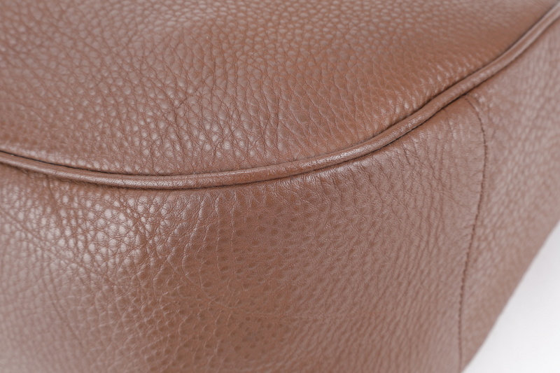 PRADA ZIP TOP HOBO VITELLO DAINO BAG LARGE BROWN LEATHER GOLD HARDWARE NO DUST COVER