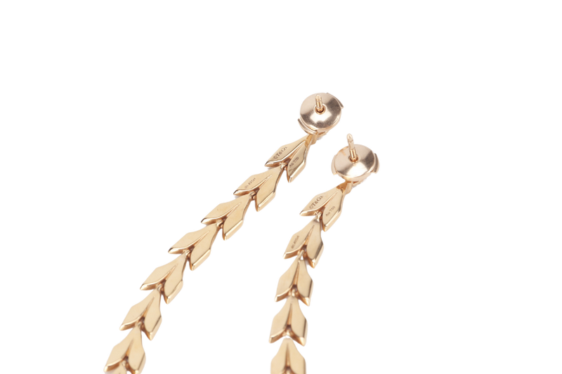 TIFFANY & CO EARRING VINE DROP IN YELLOW GOLD 18K WITH DIAMONDS WITH RECEIPT AND BOX