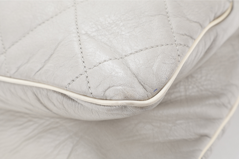 CHANEL MADEMOISELLE LOCK EAST WEST (1257xxxx) SHOPPING TOTE GREY CALFSKIN SILVER HARDWARE NO DUST COVER