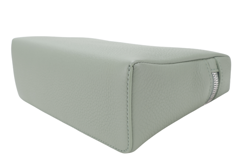 LORO PIANA EXTRA POCKET L19 GRAINED CALFSKIN SAGE BRUSH LEAVES (5OUB) COLOR SILVER HARDWARE WITH DUST COVER AND BOX