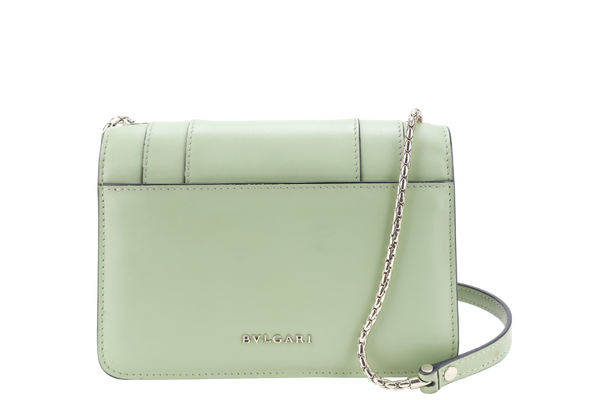 BVLGARI CALFSKIN SERPENTI FOREVER CROSSBODY BAG GREEN GOLD HARDWARE WITH MIRROR