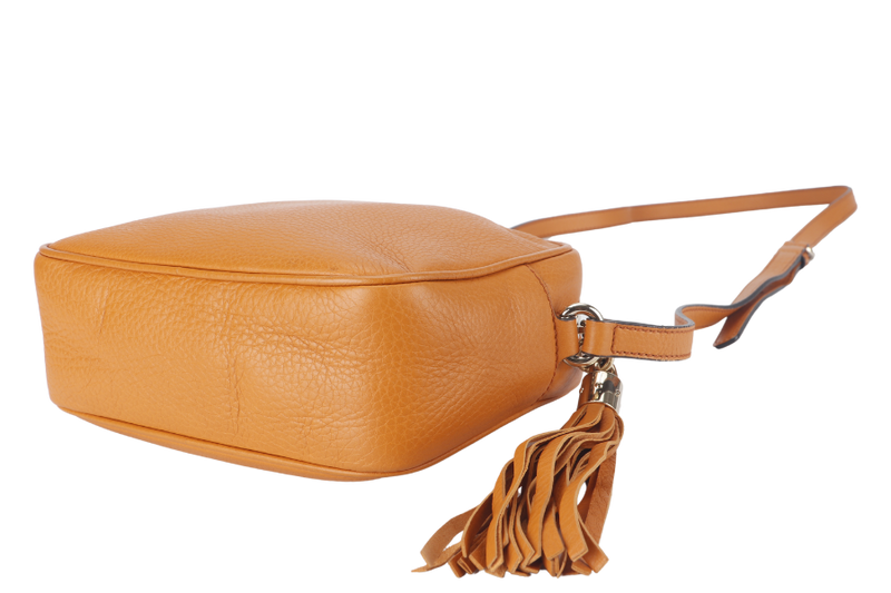 GUCCI SOHO ORANGE CALF FRINGE SHOULDER BAG NO DUST COVER