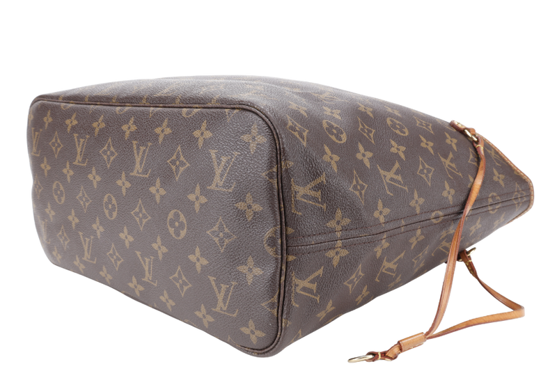 LOUIS VUITTON M46975 NEVERFULL MM MONOGRAM CANVAS GOLD HARDWARE WITH DUST COVER