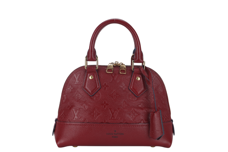 LOUIS VUITTON ALMA NEO BB (M44829) CHERRY BERRY EMPREINTE LEATHER GOLD HARDWARE WITH STRAP, LOCK& KEYS, DUST COVER AND BOX