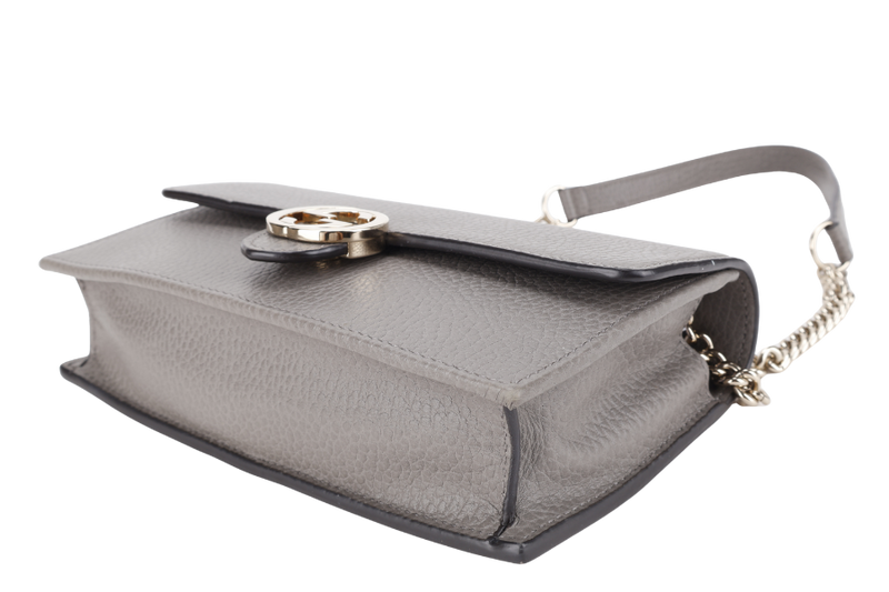 GUCCI INTERLOCKING G W.O.C GREY LEATHER GOLD HARDWARE NO DUST COVER