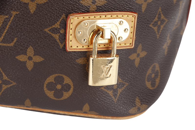 LOUIS VUITTON EDEN NOE 2WAYS BAG (M43520) BROWN MONOGRAM CANVAS GOLD HARDWARE WITH STRAP AND DUST COVER