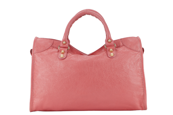 BALENCIAGA GIANT CITY TOTE (281770 6680) PINK CALFSKIN LEATHER GOLD HARDWARE NO DUST COVER