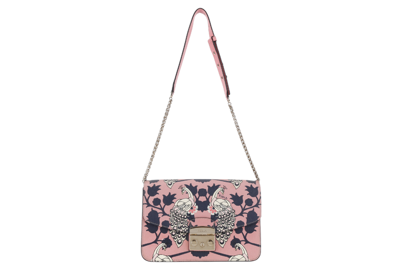 FURLA METROPOLIS MINI SHOULDER BAG PINK PEACOCK GOLD HARDWARE NO DUST COVER