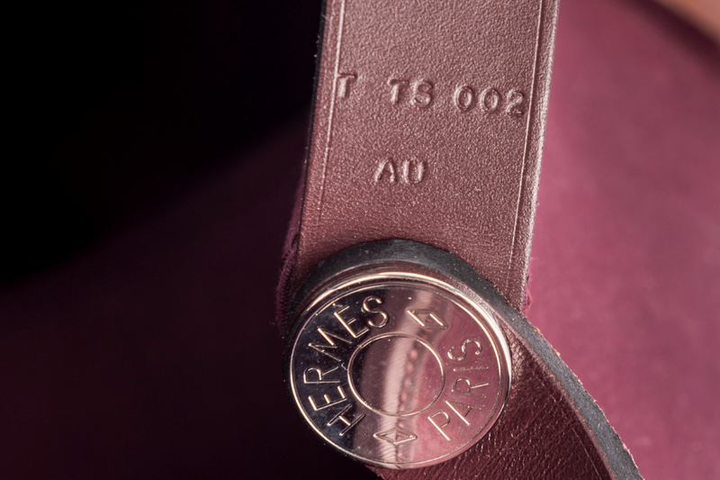 HERMES CABAG BURGUNDY CANVAS WDC