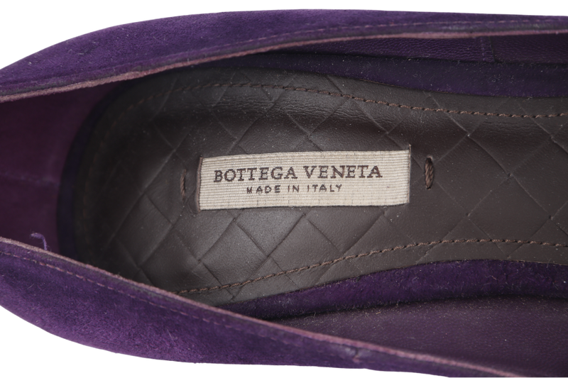 BOTTEGA VENETA HIGH HEELS PURPLE SUEDE SIZE 34.5