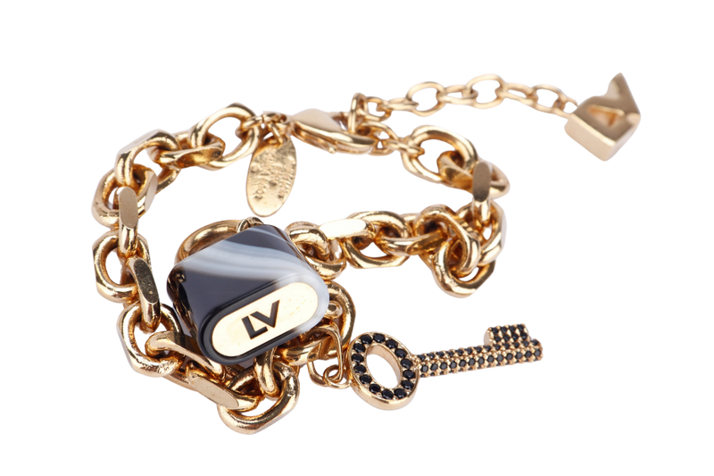 Louis Vuitton Enamel Lock & Key Charm Bracelet